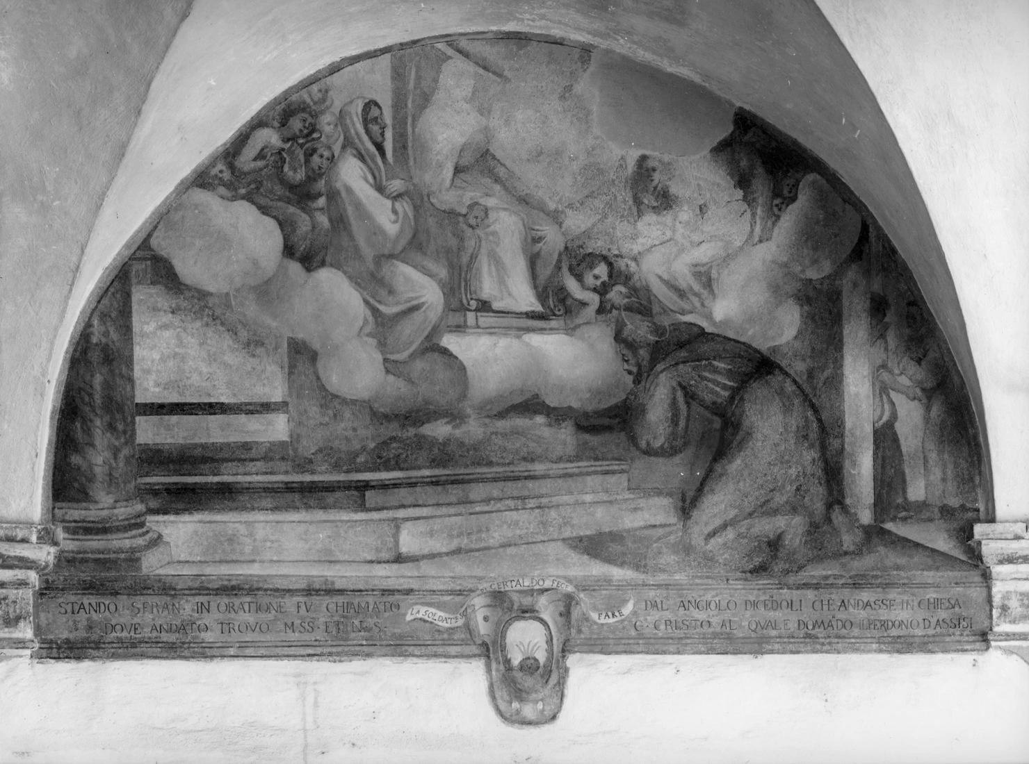 San Francesco d'Assisi riceve da Cristo e dalla Madonna il perdono d'Assisi - Poggibonsi, Siena